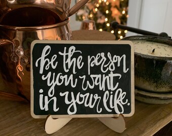 Note to Self “Be the Person” Mini Chalkboard with Easel