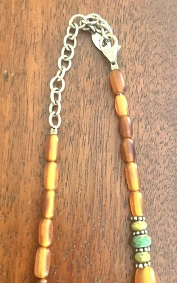 Vintage Barse Turquoise and Browntone Chunky Styl… - image 3