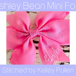 Ashley Mini Bean Font Kutie Pie Stiches Bean Stitch Machine Embroidery Small Font
