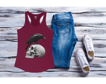Raven Skull #2 racerback-tanktop voor dames