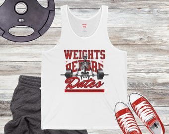 Weights Before Dates Unisex Jersey Tank