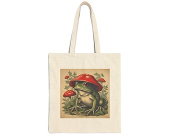 Cottage Core Cotton Canvas Tote Bag