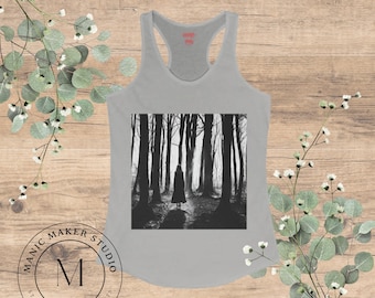 Camiseta sin mangas con espalda cruzada para mujer Girl In The Woods