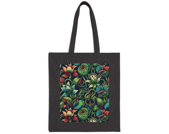 Botanical Cotton Canvas Tote Bag