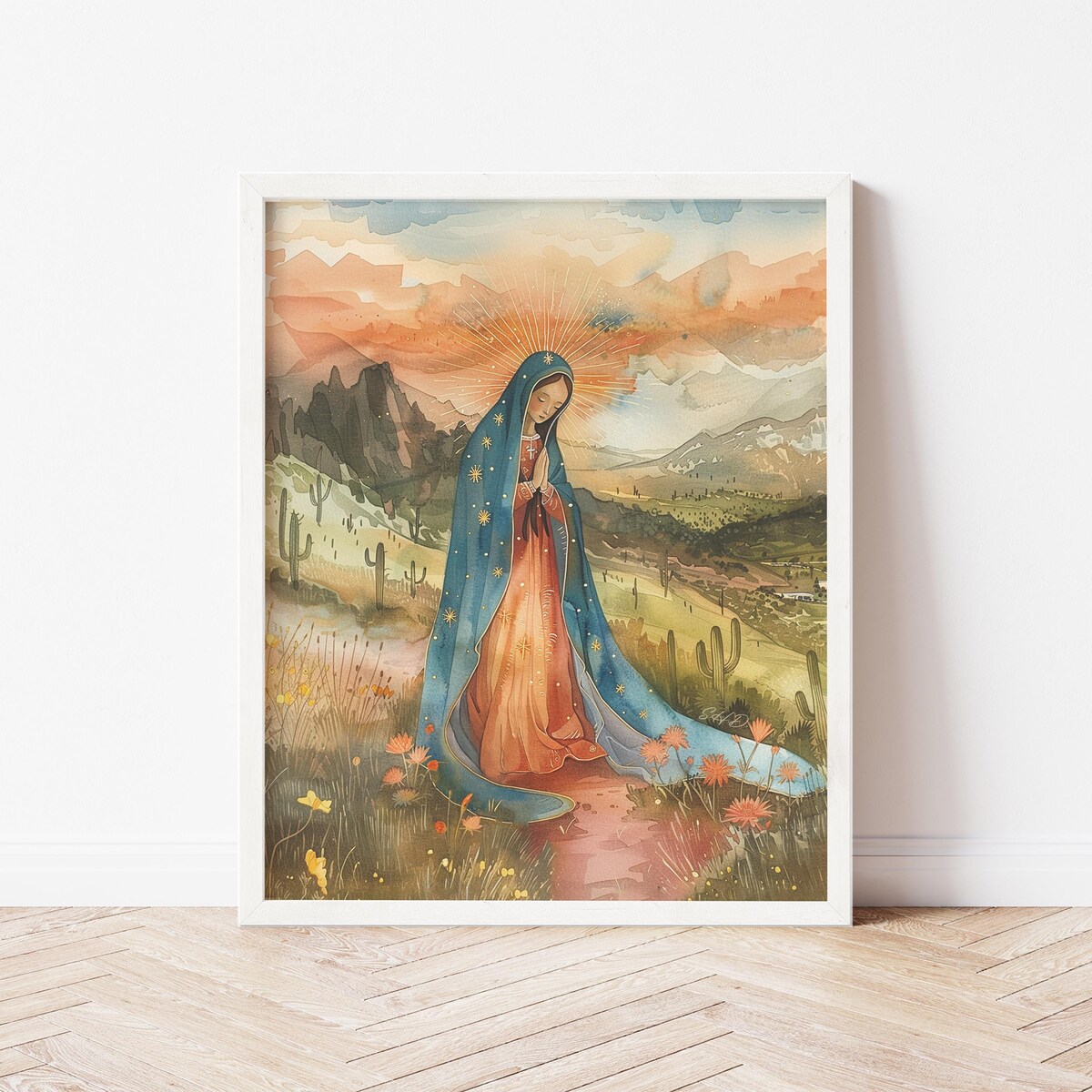 (White Frame) Our Lady of Guadalupe Framed Art Print, Catholic Wall Decor, Inspirational Virgin Mary Gift, Spiritual Home & Prayer Artwork - Etsy
