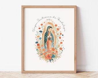 Virgin Mary Art Print: Santísima Guadalupe Catholic Home Decor