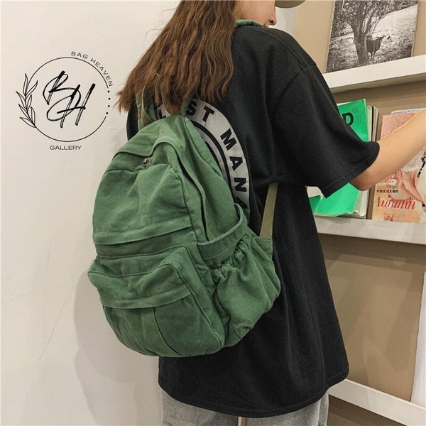 Classic Canvas Schoolbag | Lightweight Backpack | Back to School Gift | Trendy Book Bag | Urban Student Bag | Functional Canvas Schoolbag