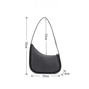 Bolso de hombro media luna / bolso de mujer / bolso de hombro de cuero / bolso de cuero clásico de media luna / bolso de todos los días / bolso de mujer pequeño imagen 6