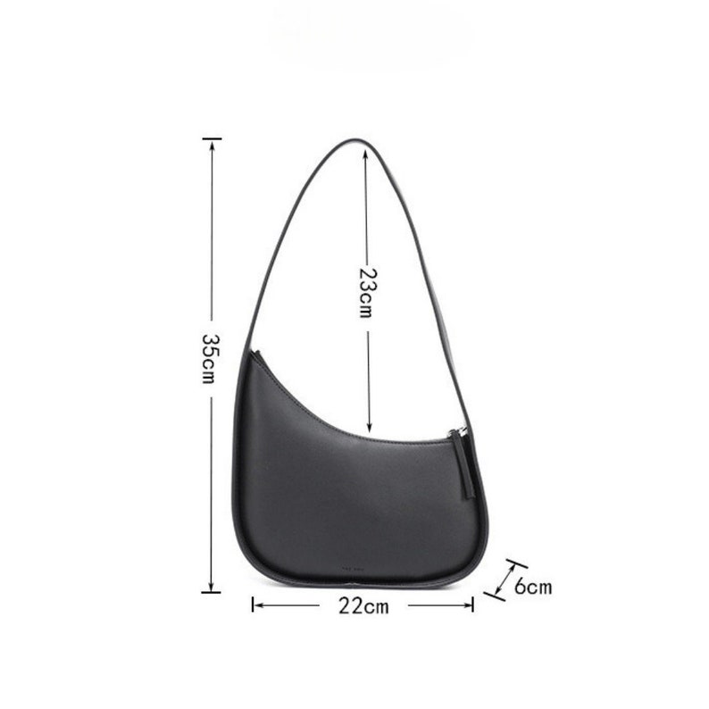 Halbmond-Umhängetasche Damentasche Schultertasche aus Leder Klassische Halbmond-Ledertasche Alltagstasche Kleine Damenhandtasche Bild 6