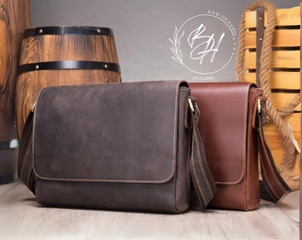 Herren-Umhängetasche aus Leder | Umhängetasche | Business-Tasche | Klassische Herren-Umhängetasche aus Leder | Stylische Umhängetasche