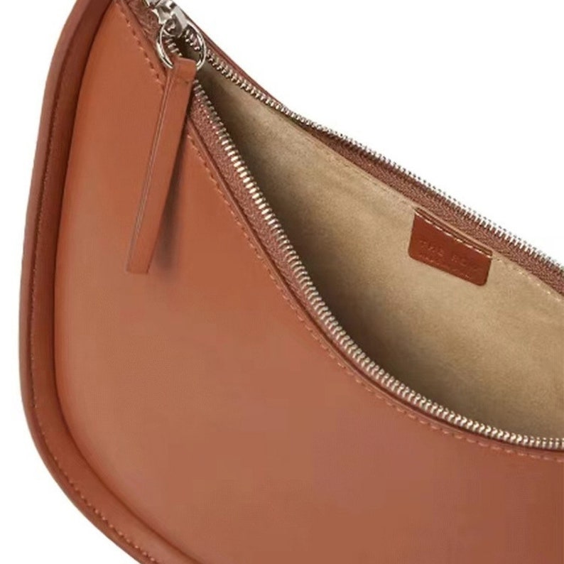 Halbmond-Umhängetasche Damentasche Schultertasche aus Leder Klassische Halbmond-Ledertasche Alltagstasche Kleine Damenhandtasche Bild 5