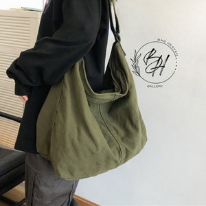 Borsa di tela per donne e uomini / Borsa tote minimalista / Borsa multiuso / Borsa a tracolla ecologica / Borsa semplice