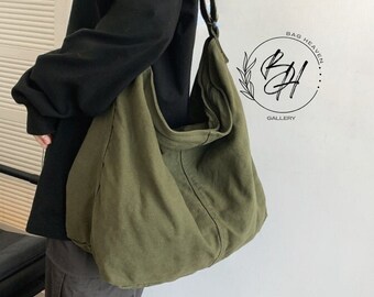 Bolso de Lona para Mujer y Hombre / Bolso Tote Minimalista / Bolso Multiuso / Bolso Bandolera Ecológico / Bolso Simple