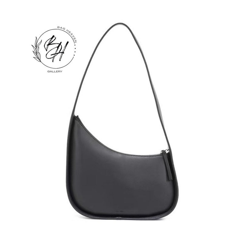 Bolso de hombro media luna / bolso de mujer / bolso de hombro de cuero / bolso de cuero clásico de media luna / bolso de todos los días / bolso de mujer pequeño Black