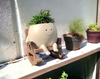 Rocking Chair Plant Pot | Chair Plant Pot | Fun Plant Pot | Unique Plant Pot | Garden Decoration | Home Goods | Face Plant Pot | Handmade