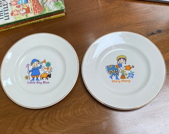 2 Vintage nursery rhyme plates/Pair of vintage children’s plates