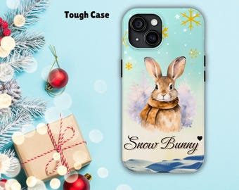 Snow Bunny Tough Phone Case: Winter Rabbit Cover