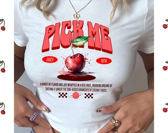 Cherry Crop Top: Y2K Preppy Summer Tee