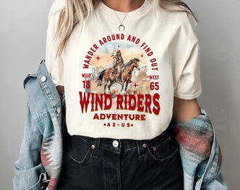 Native American Wild West T-Shirt: Wind Riders Adventure