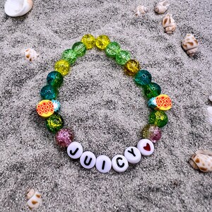 Boho Crystal Bead Bracelet: Pineapple Summer Jewelry