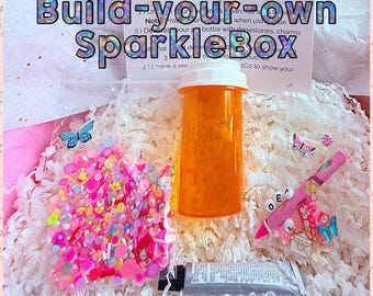 DIY Rhinestone SparkleBox Kit – Pill Bottle Decor, Mystery Charms Mix | Creative Jess Co. ™