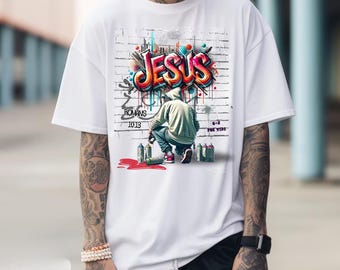 Jesus Graffiti Comfort Colors T-shirt, Christian Streetwear Tee