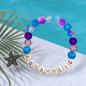 Handmade Starfish Charm Bracelet: Crystal Bead Beach Jewelry