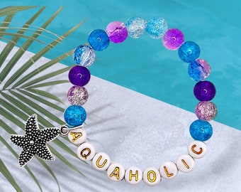 Sparkling Starfish Charm Bracelet, Handmade, Beach Vacation Bracelet, Summer Themed Bracelet, Beach Bracelets for women, Ocean inspired