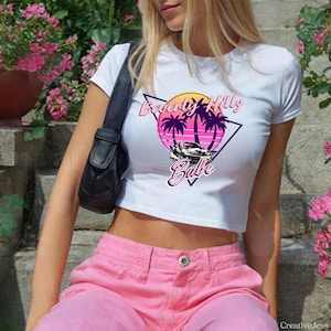 Beverly Hills Babe, 90s Aesthetic Shirt, 90s Graphic Tee, Y2k Shirt, 90s Crop Top, Trendy Crop Tee, Beverly Hills Tee, 90210, Los Angeles