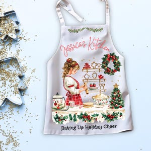 Personalized Christmas Baking Apron: Custom Holiday Kitchen Gift