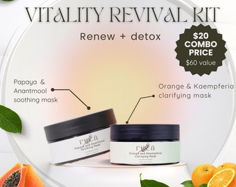 Ruca Naturals | All Natural and Organic Face Mask | Vitality Revival Kit Bundle