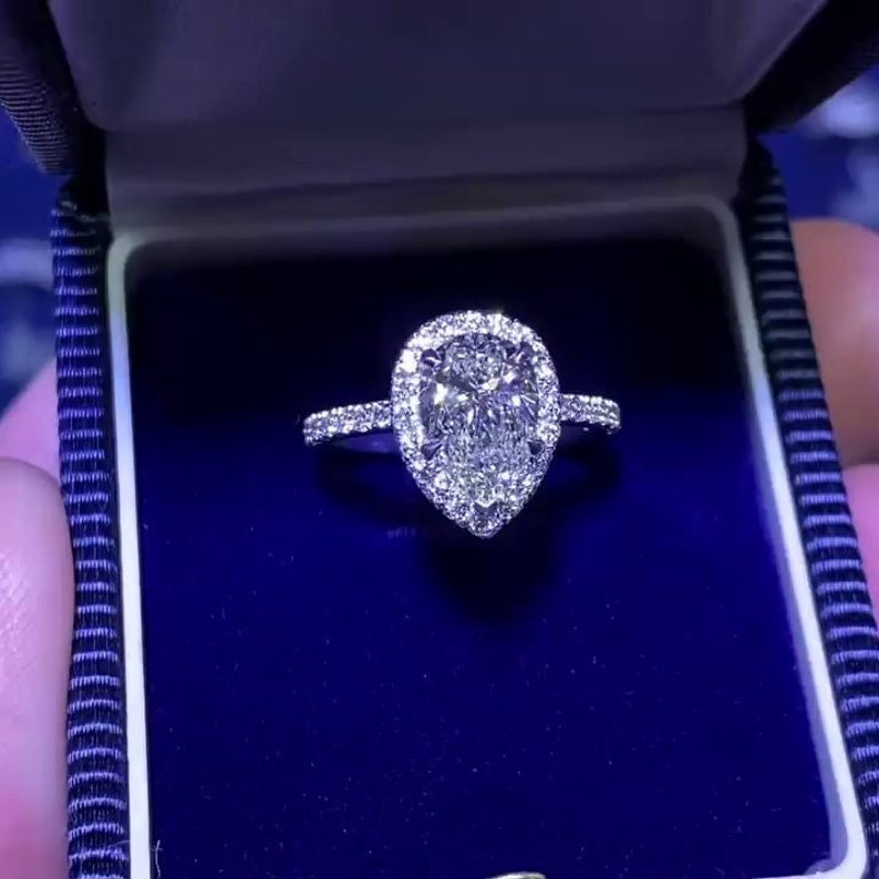 Olivia Diamant Ring, Diamant Ring für Frauen, Vintage Diamant Ring, Verlobungsring, Handgemachter Ring für Frauen Bild 1