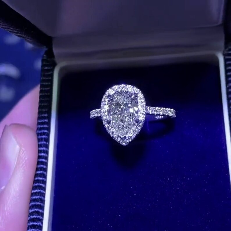Olivia Diamant Ring, Diamant Ring für Frauen, Vintage Diamant Ring, Verlobungsring, Handgemachter Ring für Frauen Bild 3