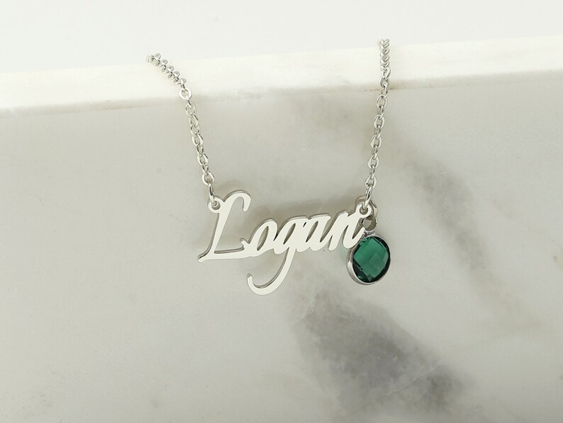 Personalized Name Necklace With Birthstone, Name Necklace With ...