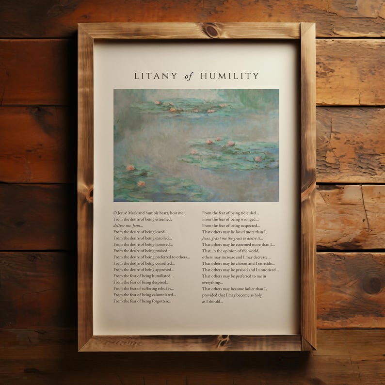 Litany of Humility Digital Art Home Decor Catholic Wall Art Catholic ...