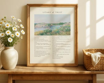 Litany of Trust Digital Art Home Decor Catholic Wall Art Catholic Gift (Digital Download)