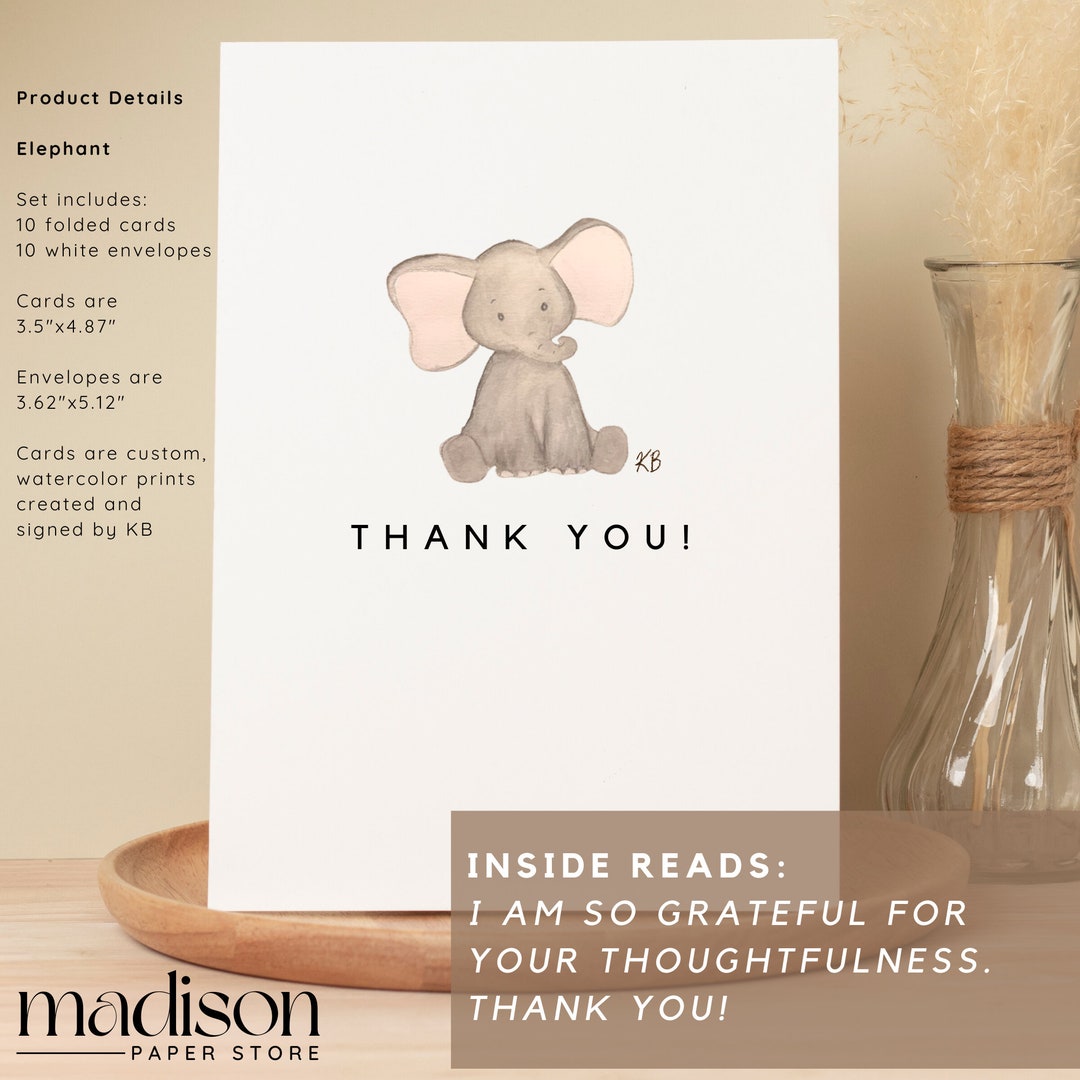 Pack of 10 Thank You Cards Watercolor Stationary Painting cards ...
