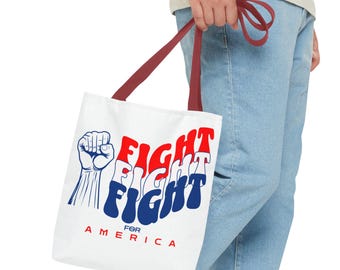 Political Fight, Political tote bag, Vote America, Visual political Statement, Grocery bag, full color tote, Trump tote bag, Travel tote bag