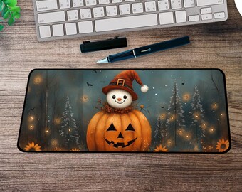 Hallowthanksmas desk mat, office decoration for Halloween, Thanksgiving and Christmas. Housewarming gift, Fall office decoration, Halloween