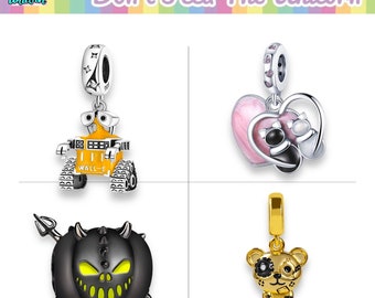 Katzen Schwarz Weis Wall-e Tiger Löwe Katze Kater Kürbis Zubehör Freunde Geschenk Familie Charm Sammelband Anhänger 925 Sterling Silber