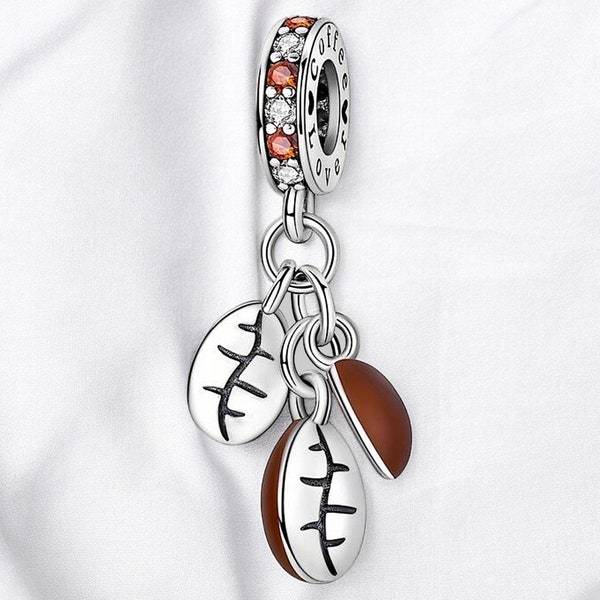 Café grains de café, café, boisson, tasse, machine à café, accessoires, breloque, collection pendentif plaqué argent sterling 925