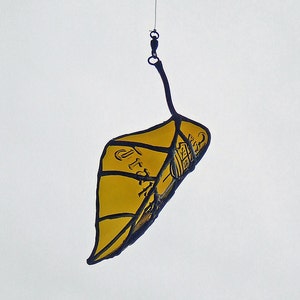 Recycled Glass Elm Leaf for Father&#39;s Day from Netherlands Trappist Ale