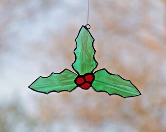 Stained Glass Holly Leaf Ensemble