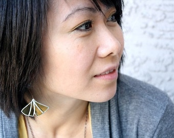 Ginkgo Leaf Earrings from Golden Wine Bottle - Mother's Day Gift