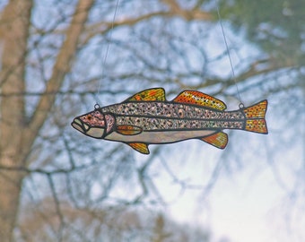 Stained Glass Sun Catcher Spotted Seatrout - Speckled Trout - Cynoscion nebulosus