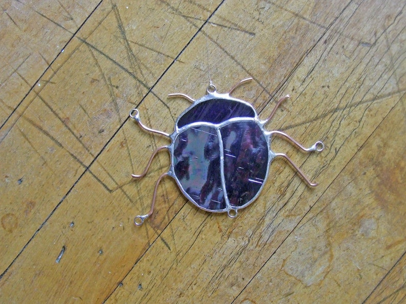 Blue Headed Kokomo Bluish Purplish/Pinkish Amber Beetle Bug image 9