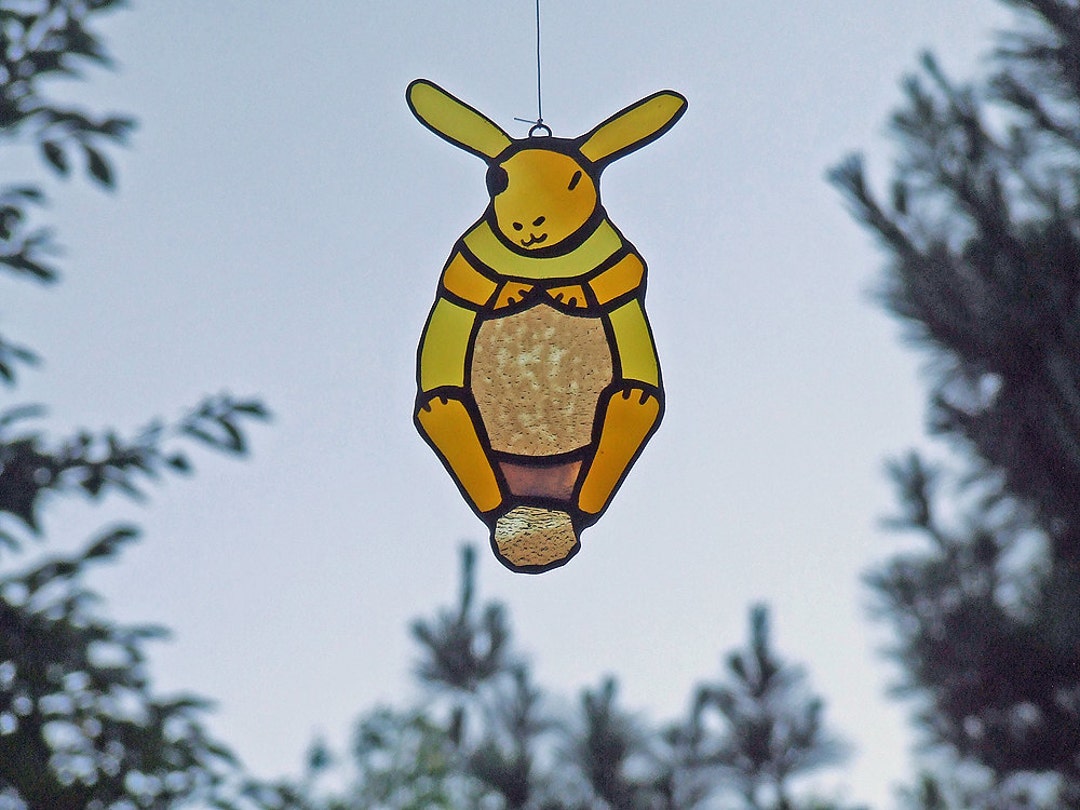 Recycled Glass Rabbit - Stained Glass Rabbit - Glass Rabbit Binky ...