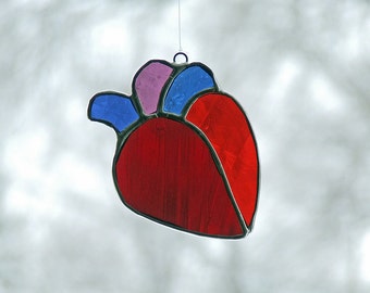 Valentine's Day Gift Glass Art Noodle Meets Funky Retroglide German Flashed Antique Glas Heart