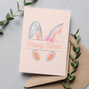 Stampa biglietto di auguri di Pasqua, biglietto di Pasqua coniglietto, download PDF 5x7, biglietto di Pasqua stampabile, download digitale, biglietto pieghevole
