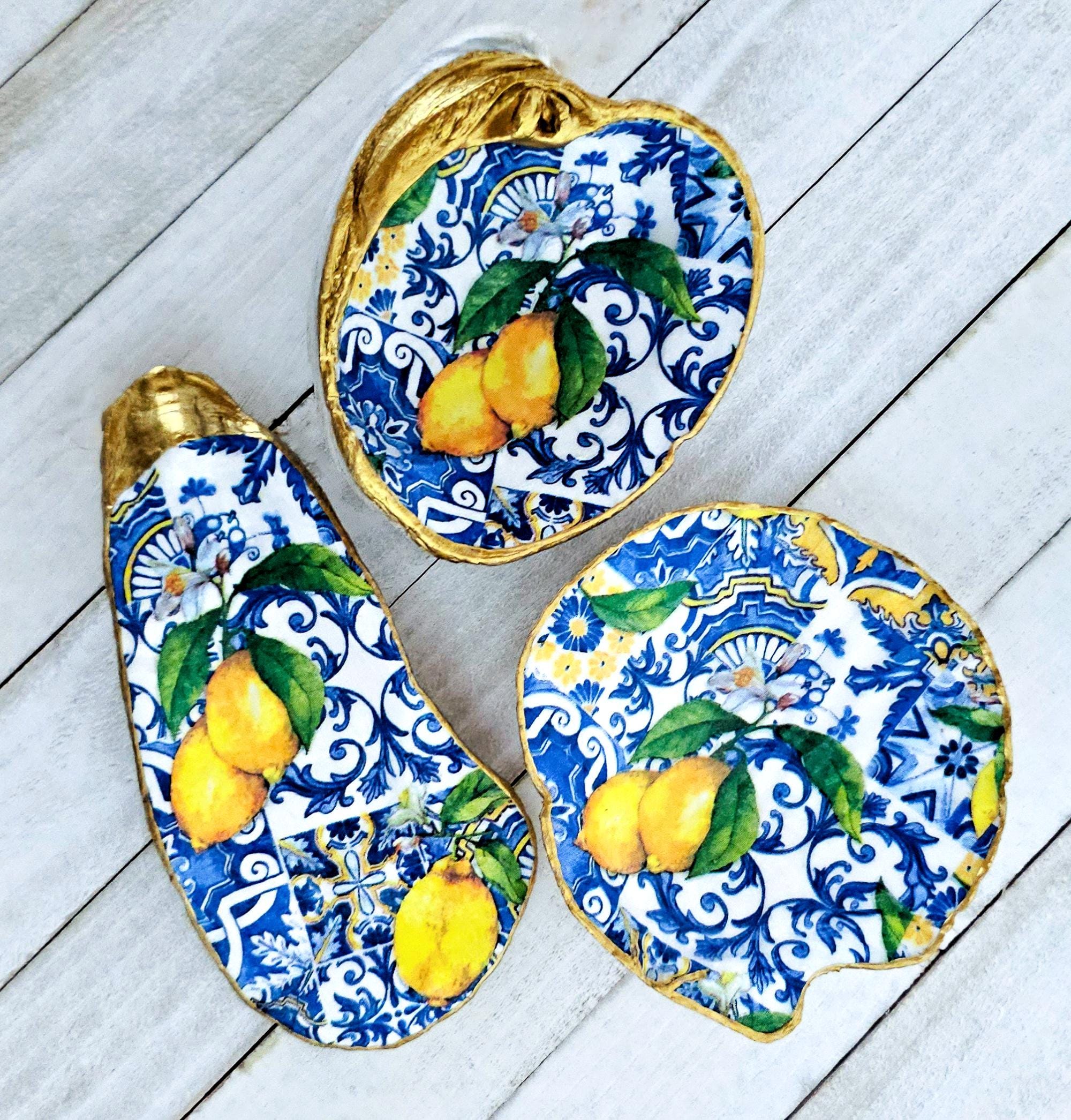 その他 1970s Italian-Design Heritage Shell Amalfi Coast Decoupage Shell Trinket Dish: Italian Coastal Decor